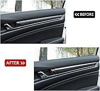 Vista 6 de x xotic tech Tira de cubierta de moldura de panel de puerta lateral interior, patrón de fibra de carbono, compatible con Honda Accord Sedan 10ª