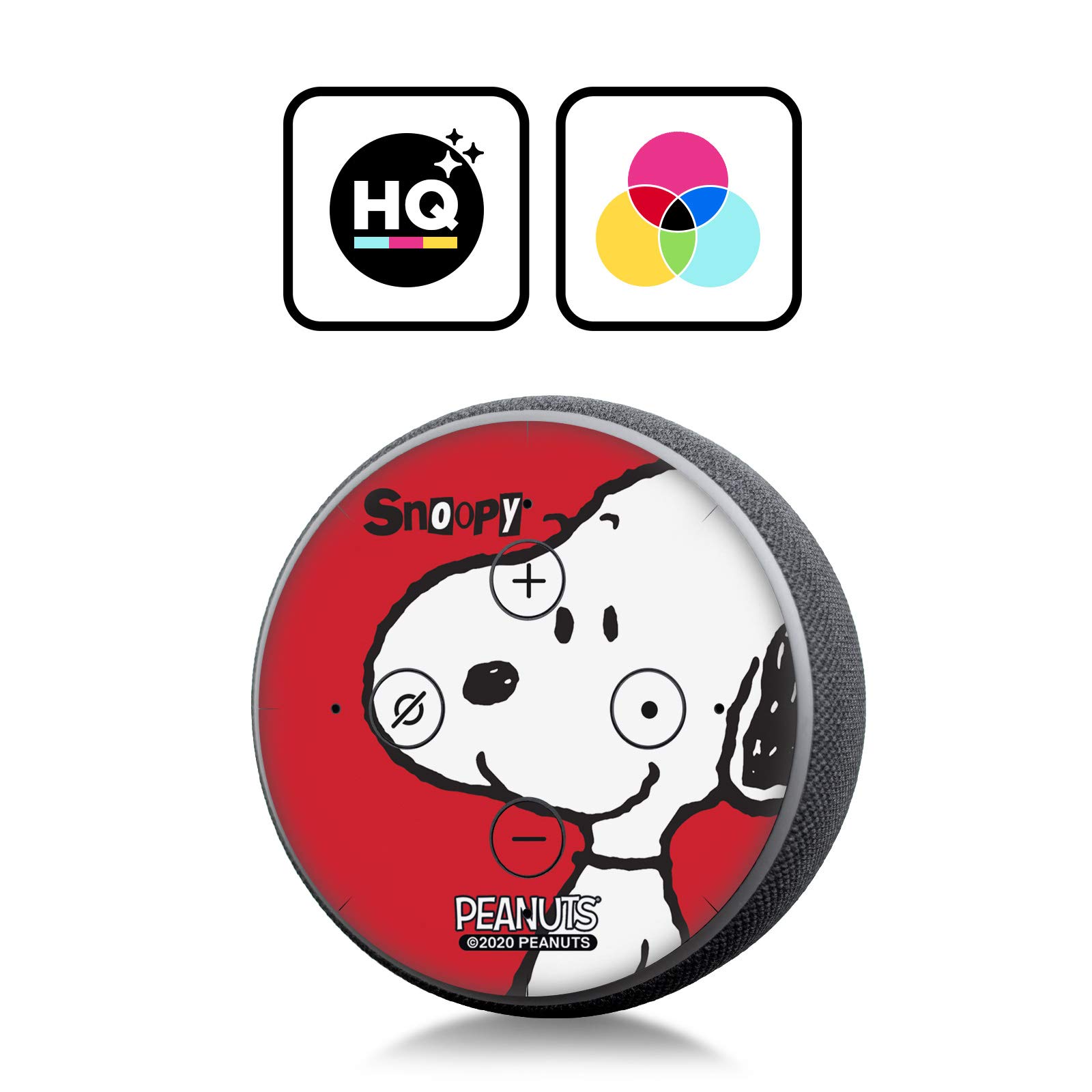 Head Case Designs Officially Licensed Peanuts Snoopy Character Fun Vinyl Sticker Skin Decal Cover Compatible with Amazon Echo Dot (3rd Gen)