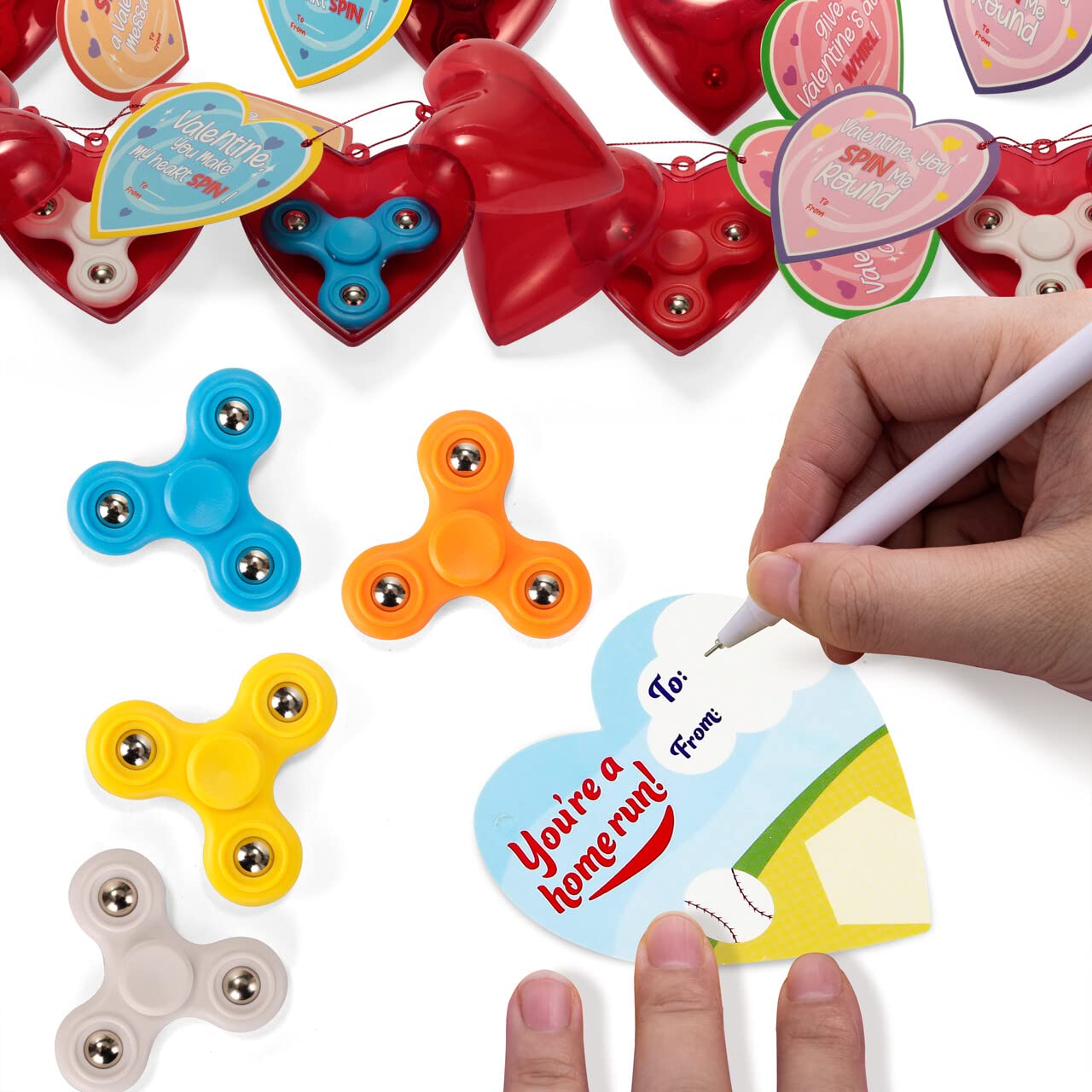 amazon-com-joyin-20-pack-valentines-cards-with-fidget-spinner-and-red-prefilled-hearts-stress-relief-hand-finger-spinner-fidget-toys-for-boys-kids-valentine-s-day-party-favor-school-classroom-exchange-prizes for Fidget Spinner Valentine Printable Free Amazon.com: JOYIN 20 Pack Valentines Cards with Fidget Spinner and Red Prefilled Hearts, Stress Relief Hand Finger Spinner Fidget Toys for Boys Kids Valentine's Day Party Favor, School Classroom Exchange Prizes : for Fidget Spinner Valentine Printable Free