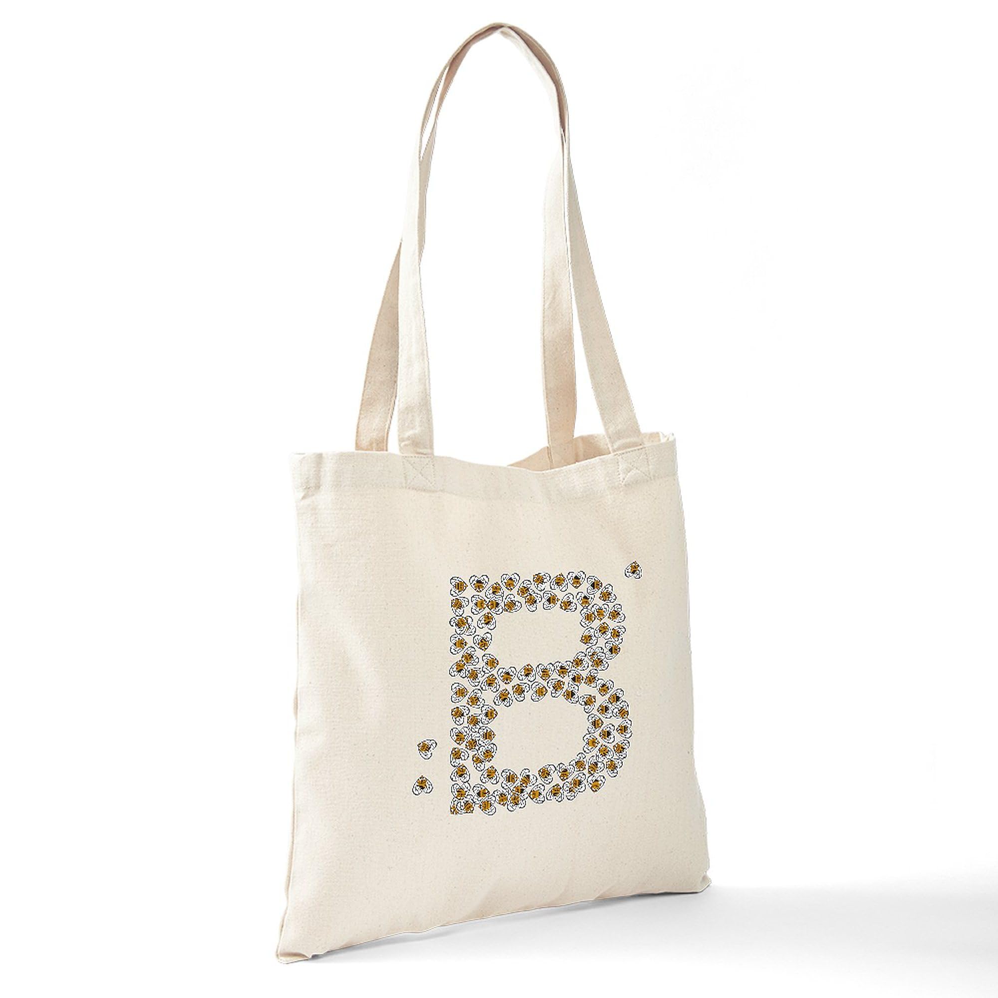Bees With Clover Canvas Tote Bag - Reusable Shopping Bag With Nature Design