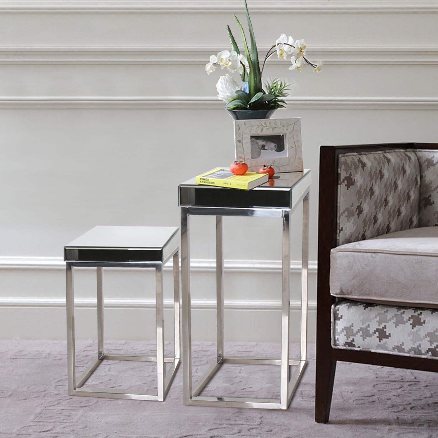Argento Mirrored Square Side/End Tables