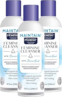 منظف أنثوي من حمض البوريك، غسول خال من العطور من مونيستات، 296 مل، مجموعة من 3 عبوات