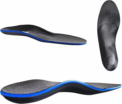 High Arch Support Comfort Orthotics Relieve Foot Pain Inserts | Strong Arch Support, Moderate Pronation & Soft PORON Heel Cushion, Low Metatarsal Pad