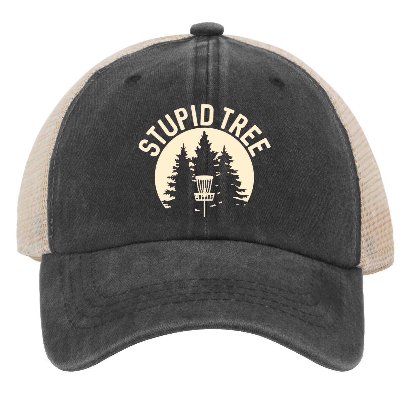 OOMOO Disc Golf Snapback Cap - Distressed Mens & Womens Hat - Stupid Tree Theme