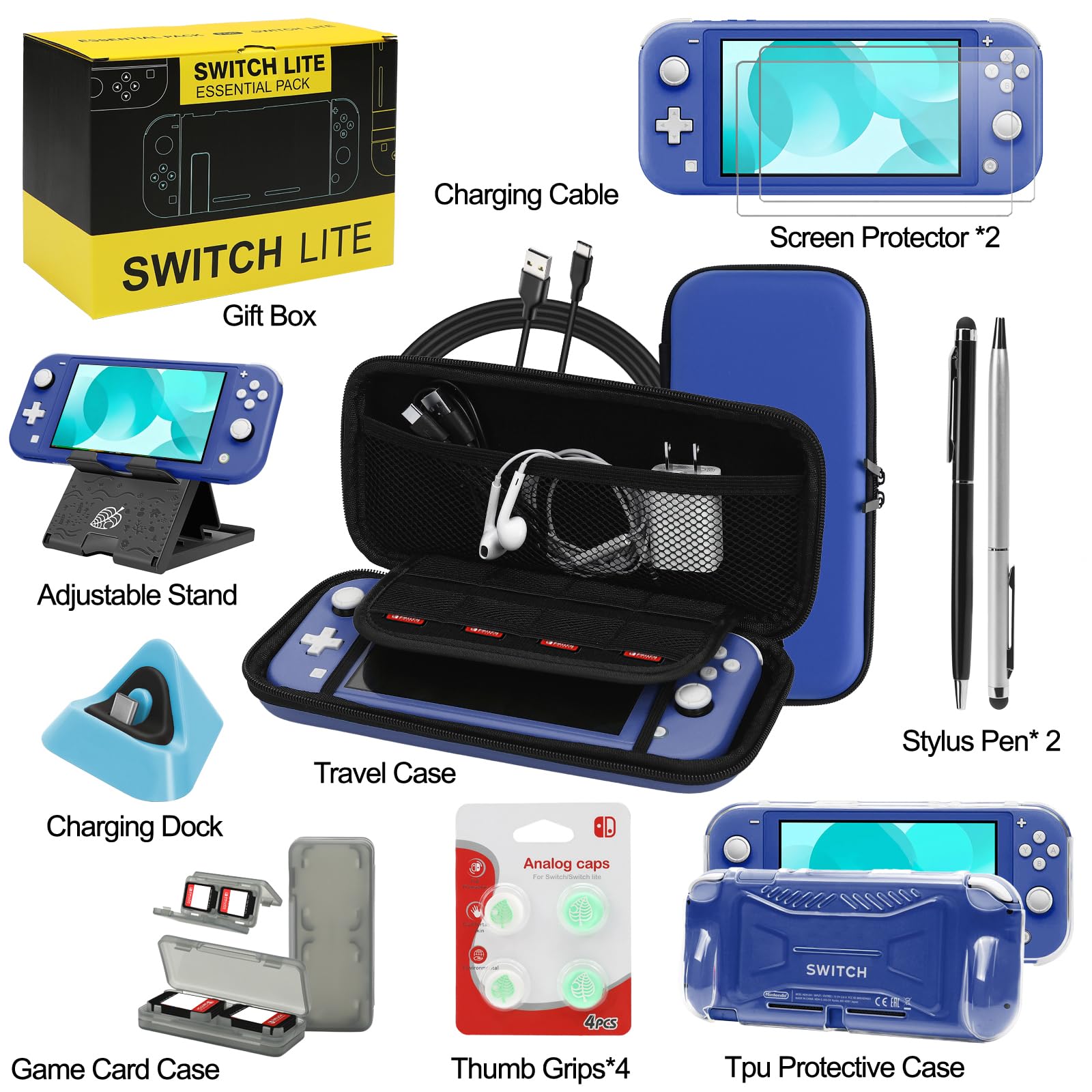 Amazon.com: Switch Lite Case 16-in-1 Accessories Bundle for