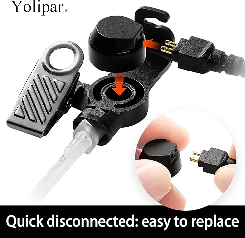 Miniatura 5 de Yolipar Kit de vigilancia Baofeng UV-5R de 2 pines y 2 cables compatible con BTECH, Retevis RT21 RT22, Kenwood, Arcshell AR-5 Walkie Talkie Radio