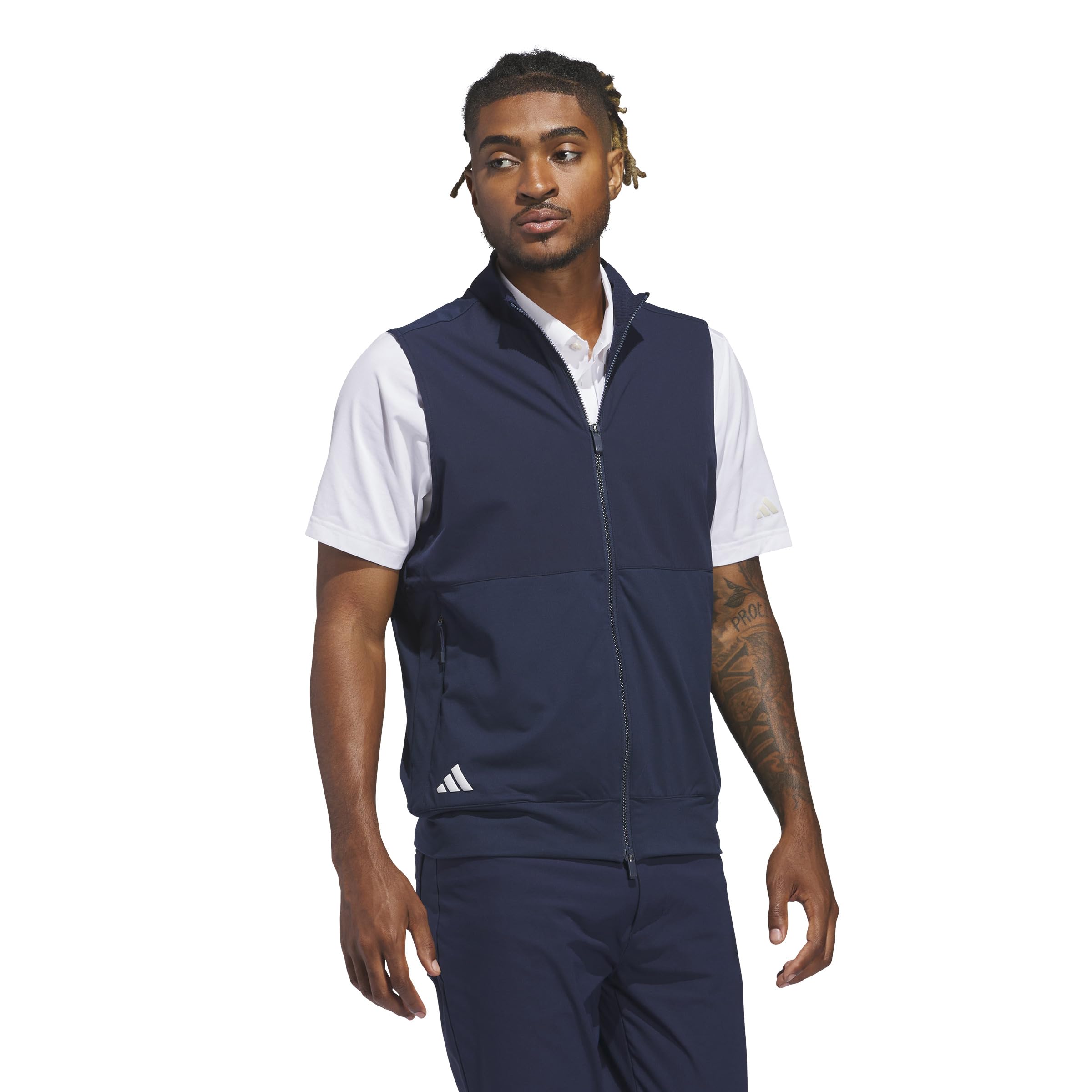 adidas Men's Ultimate365 Tour Full-Zip Vest, Collegiate Navy, Large