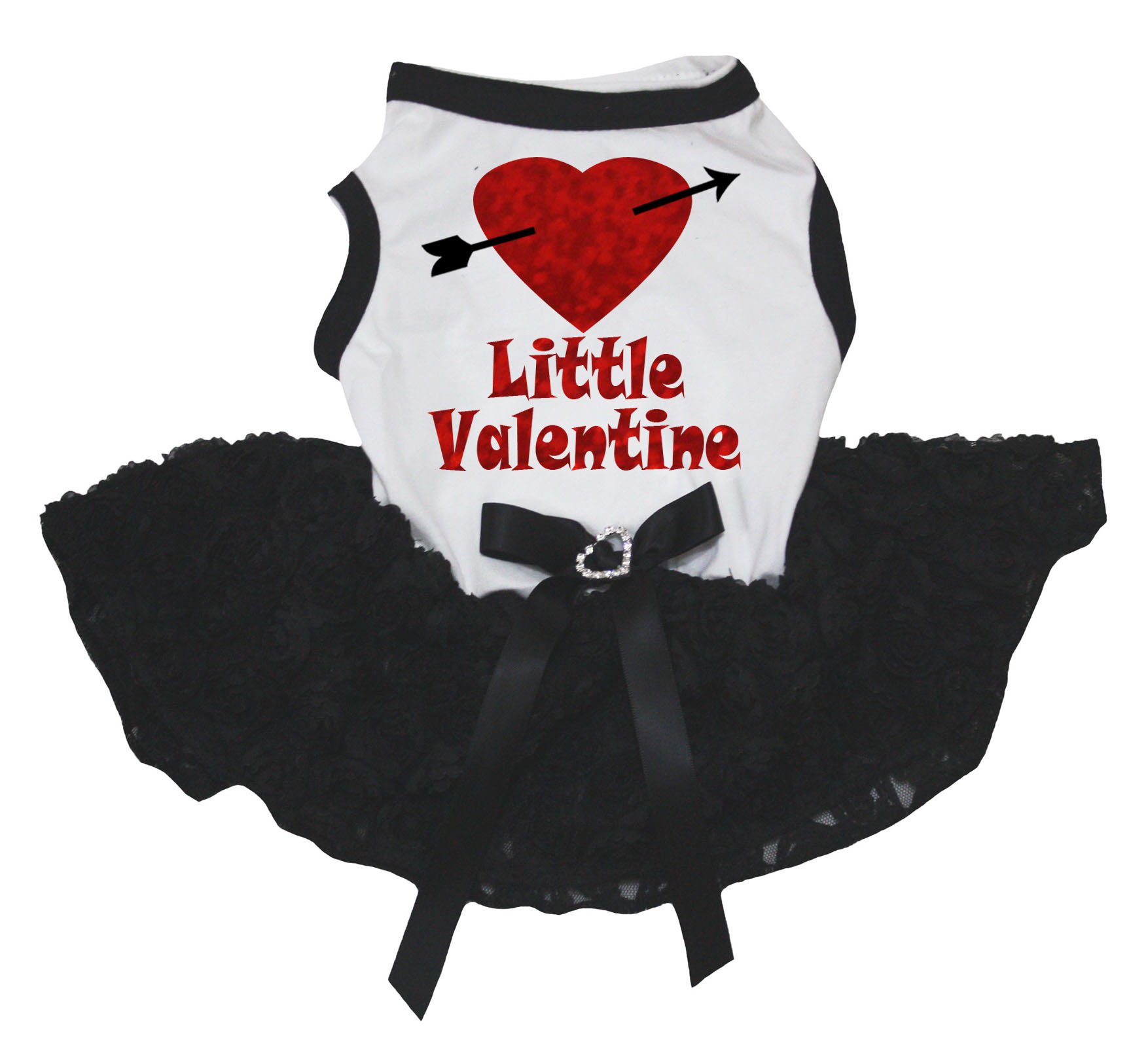 Tutu pour chien noir avec chemise florale blanche vêtement mode petite taille