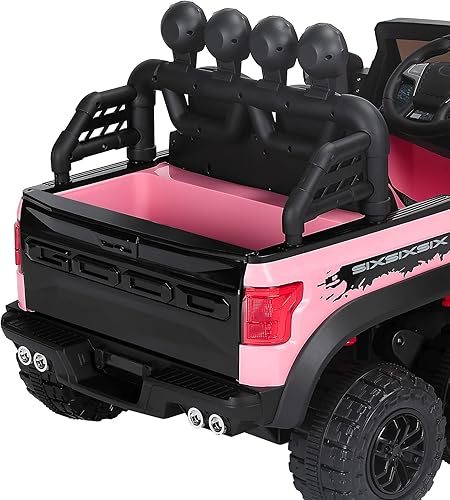 Miniatura 4 de Batería eléctrica de 12 V Rosa Niños Paseo en Camión Coche Pickup wRC LED MP3
