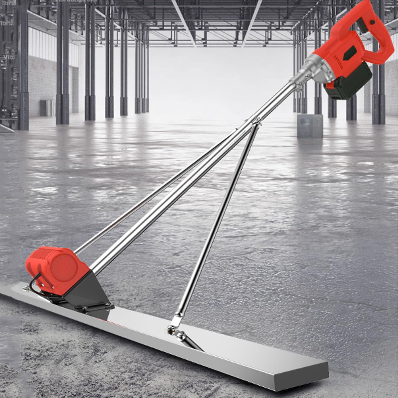 Herramienta De Acabado De Solera De Superficie De Hormigón De 59 ", Kit De Cuchilla De Regla De Nivelación Vibratoria De Cemento Con Batería De 6000 Rpm, Herramienta Eléctrica Inalámbri(Size:2Battery)