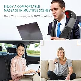 AERLANG Shiatsu Back and Neck Massager, Back Massager Deep Tissue Kneading Neck and Shoulder Massage with Heat, Electric Massage Pillow Fathers Day Gift Ideas from Daughter Son(NOT Cordless)