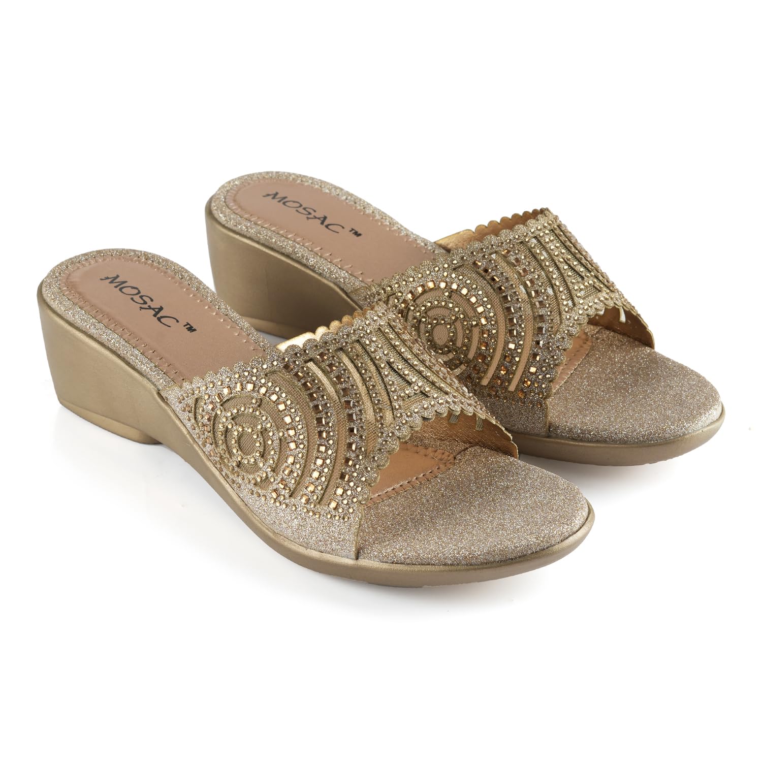 MOSAC Womens Party-Wear Trendy Designer Wedding Casual Slip-On Wedge Fashion Wedding Sandal…. (B0CHPC5S9Z) Amazon Price History, Amazon Price Tracker