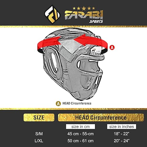 Miniatura 2 de Farabi Sports Boxing Headgear Grill Head Guard MMA Training Kickboxing Sparring Gear Removable Front Bar Gril