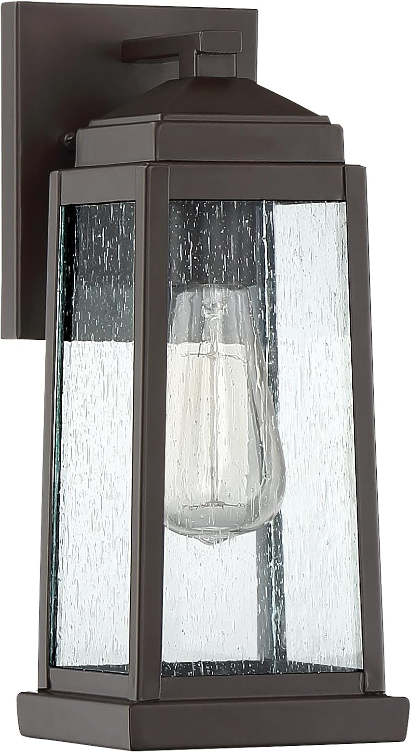 Quoizel RNL8405WT Ravenel Outdoor Wall Sconce Lighting, 1-Light, 100 Watt, Western Bronze (13"H x 5"W)