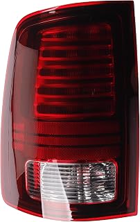 Dasbecan Tail Lights Assembly Driver Side Red Lens Black Interior Compatible With Dodge RAM 1500 2013-2018 RAM 1500 Classic Warlock 2019-2022 RAM 2500 3500 2014-2018 Replaces# 68093081AB 68093081AC