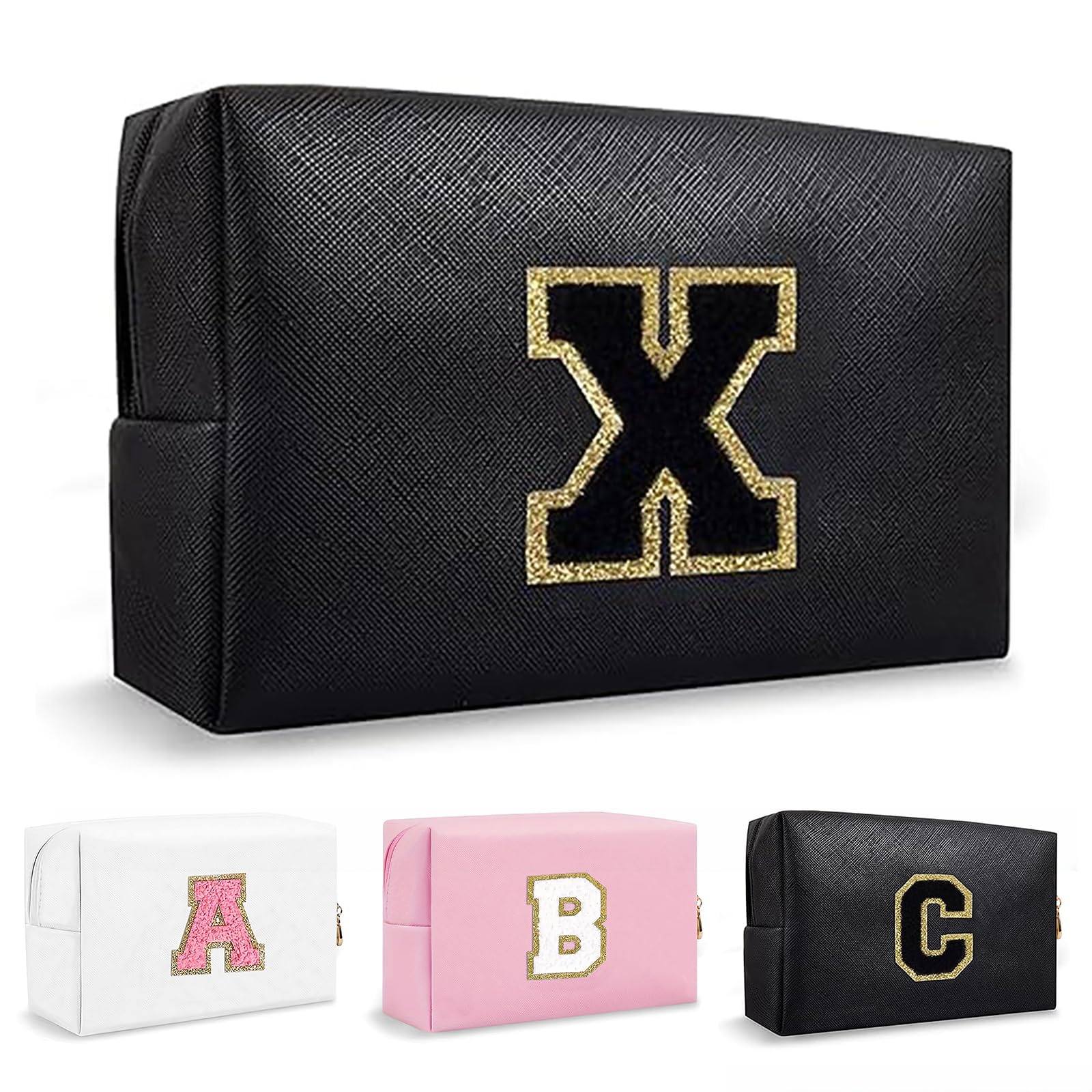 Bolsa de Maquillaje, Bolsa de Cosméticos Impermeable de Viaje, PU Cuero, Neceser de Baño, Bolsa De Aseo Y Almacenamiento para Mujer,Cosas Preppy para niñas Adolescentes (Letra A-Z) — view 117