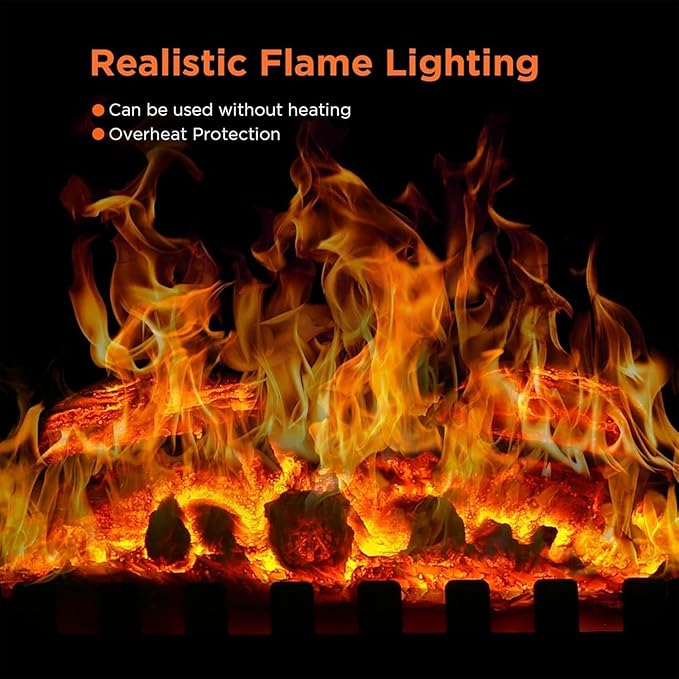 Chimenea Eléctrica Pequeña ZAFRO, 22.28 Pulgadas, Negro miniatura 3