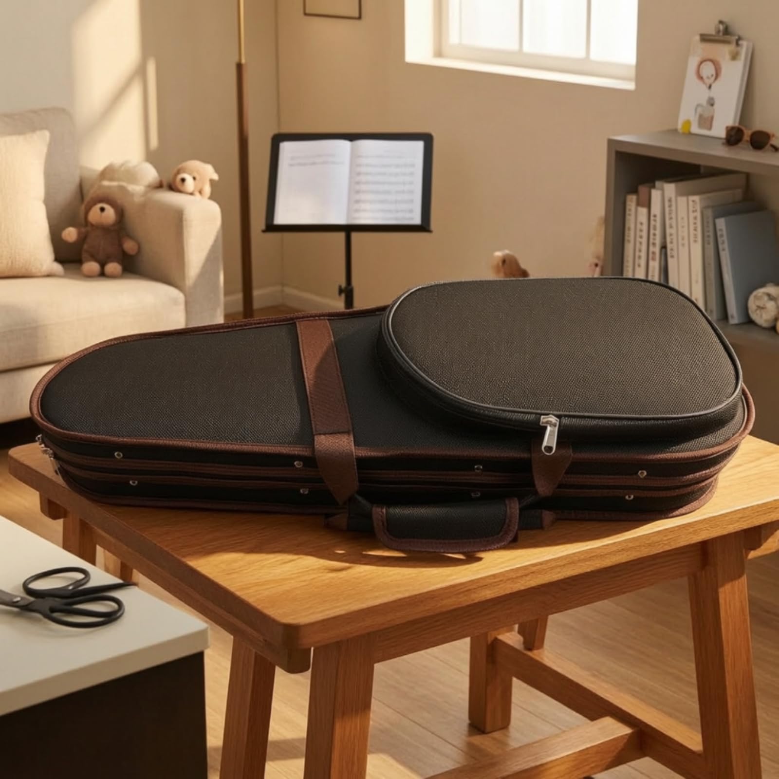 F Fityle Estuche para Violín Estuche Rígido Funda de Violín Maletín para Violín Diseño Ligero con Interior de Secciones Moldeadas y Cierre Frontal con