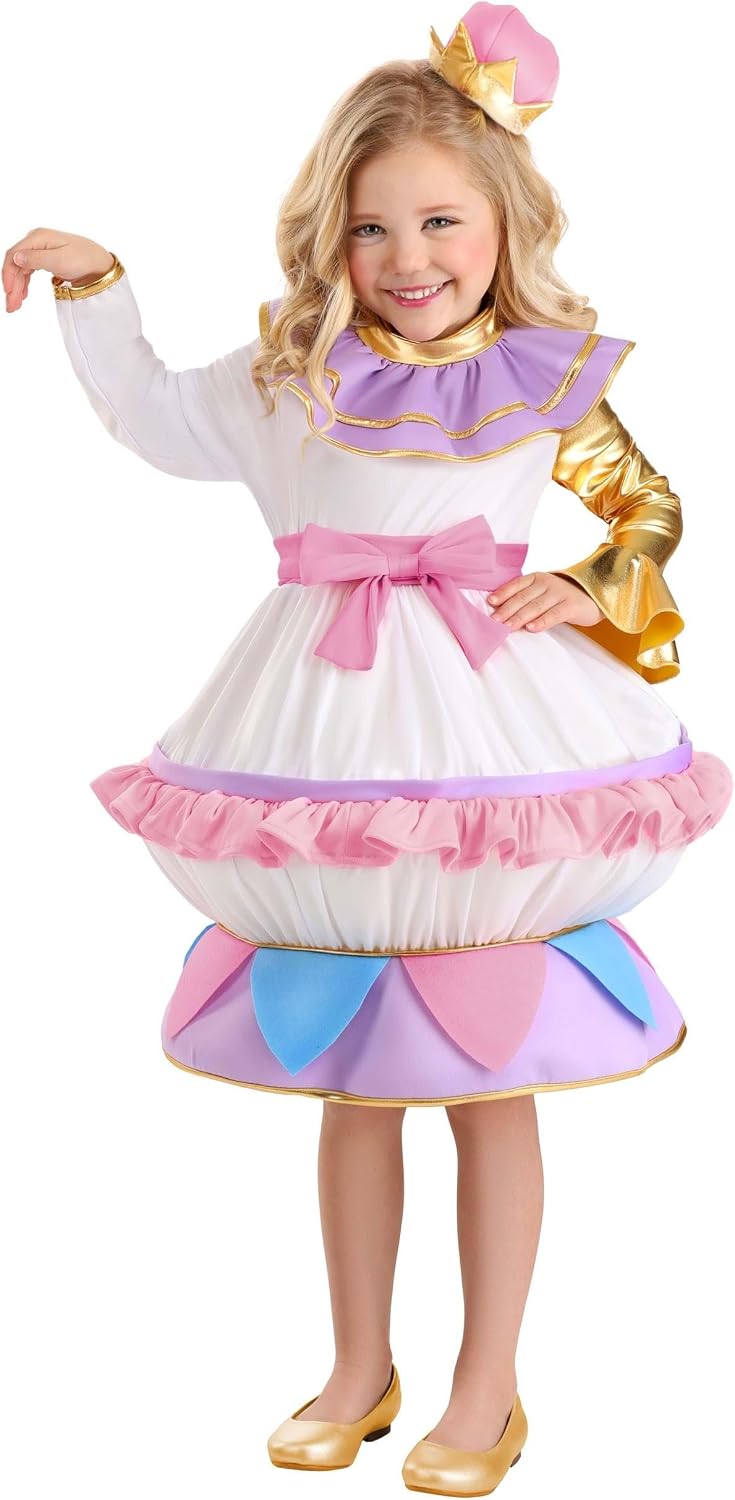 Girl's Disney Beauty and the Beast Mrs. Potts Toddler Costume, Dress with Hat and Collar