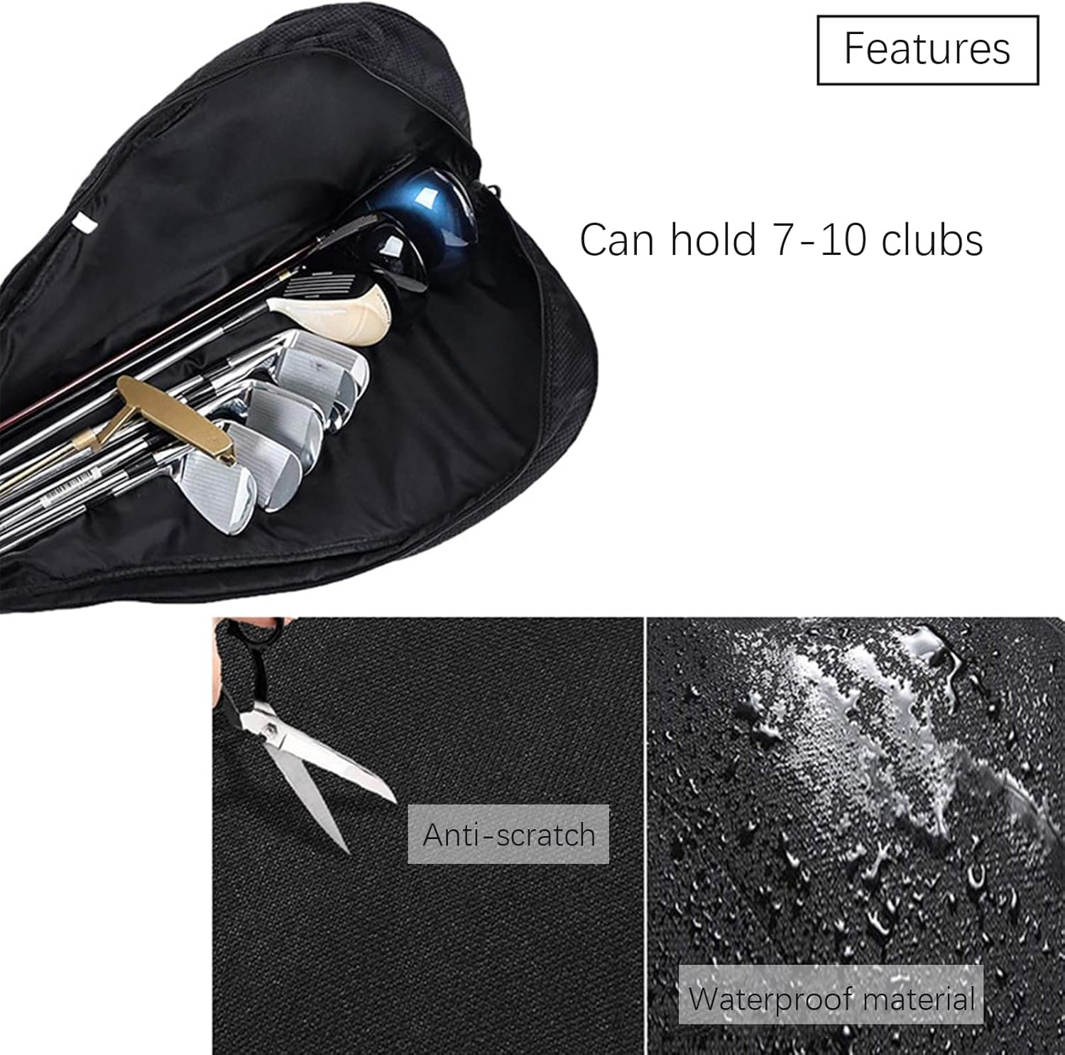 Golf Bag – 124x30cm Nylon, Lightweight Club Holder, Adjustable Shoulder | Perfect for Transport, Youth Player Practice, Dad Mom Sports Activity, Cycling Carrying, Course Walking, Portable