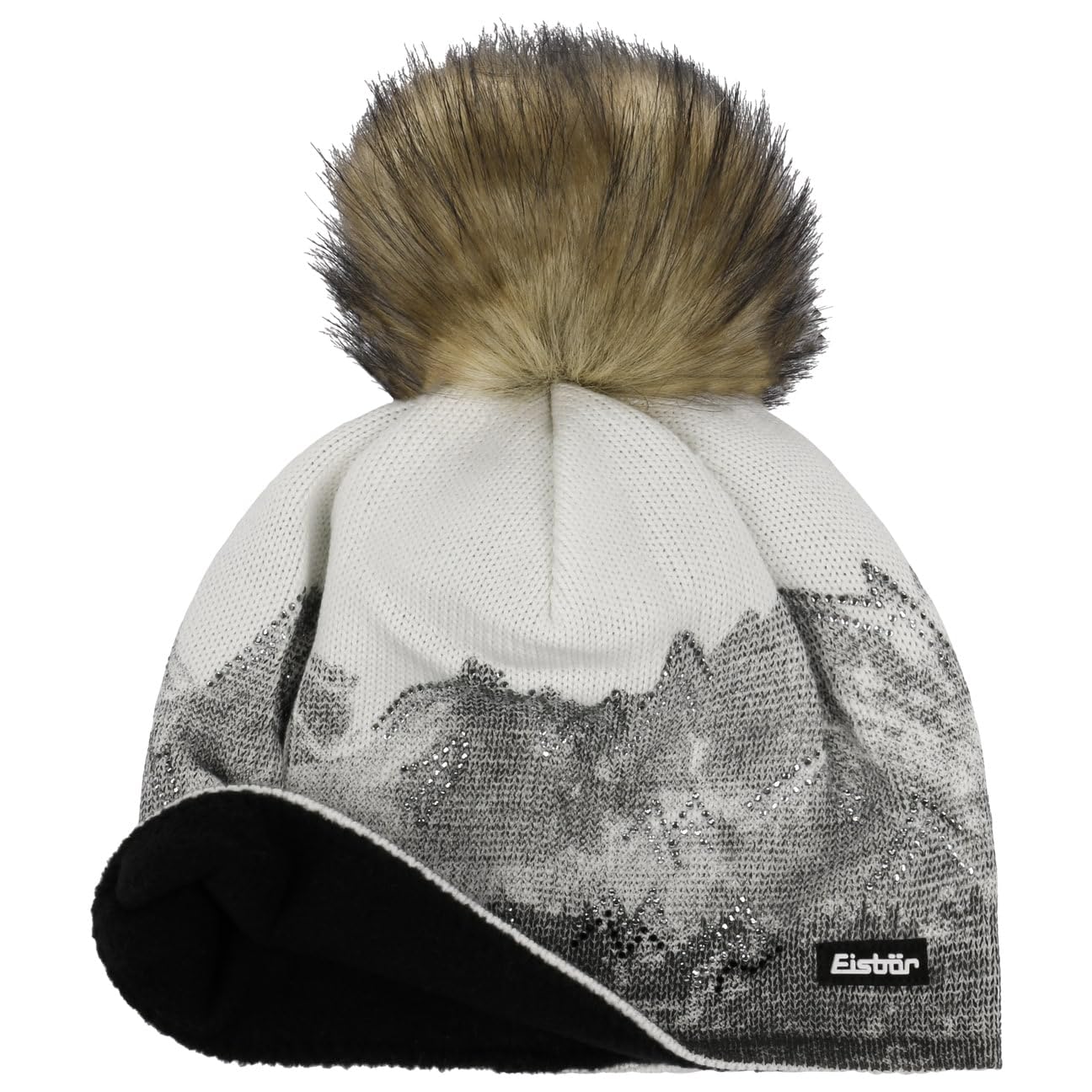 Eisbär Draw Lux Crystal Mountain BeanieKobiety - Made in Austria czapka Beanie na zime damska Z podszewką, podszewką jesień-zima Zima