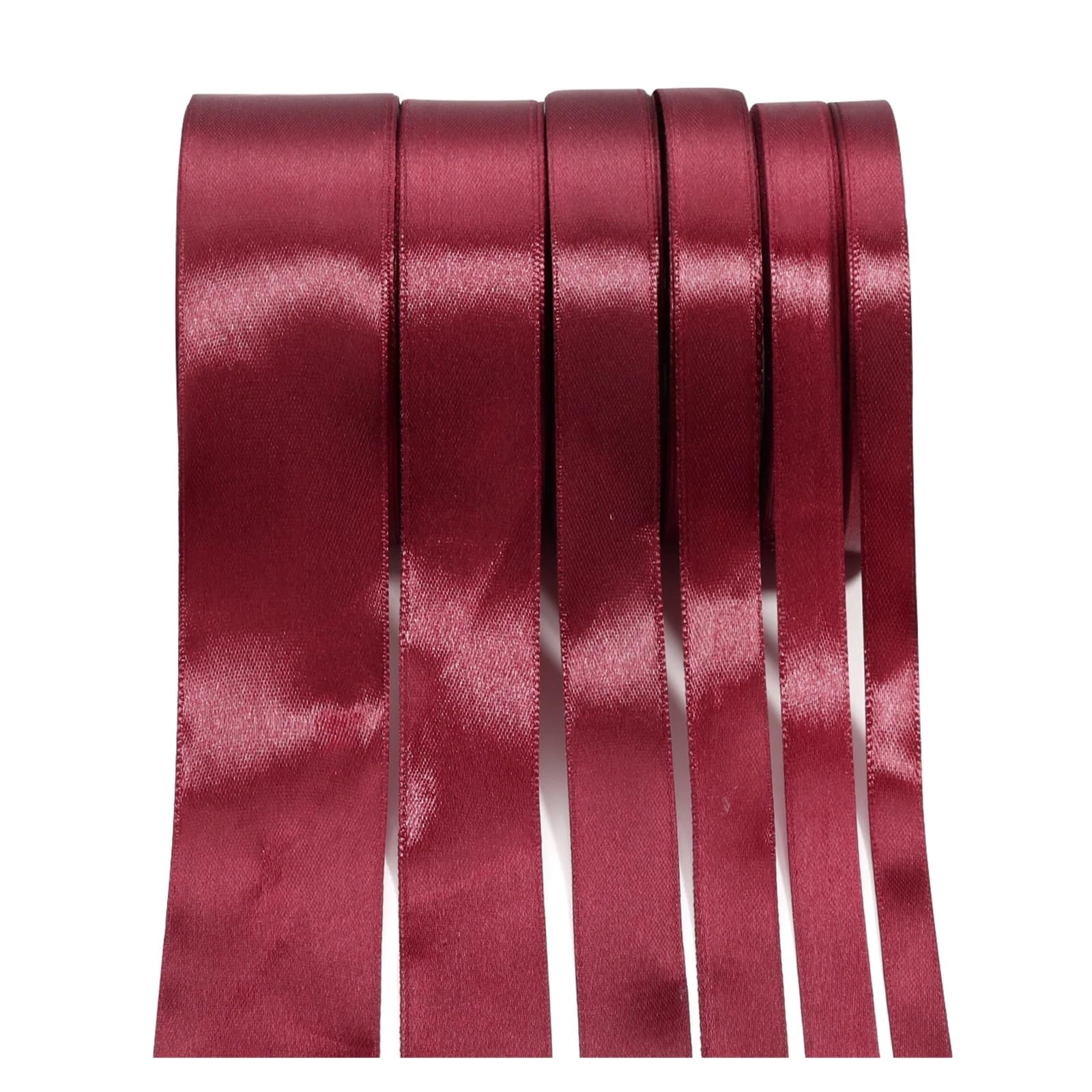 Bänder 100 Yards weinrotes einseitiges Satinband for Einwickeln von weihnachtlichem Nähstoffband(38mm)