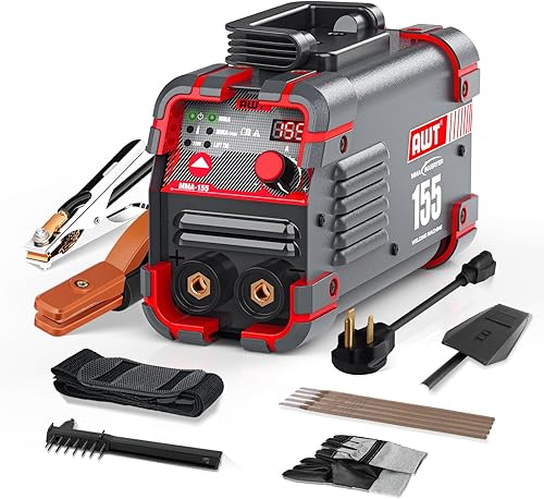 AWT Soldador de palo 155Amp Mini soldador 2 en 1 Soldador ARCelevación TIG máquina de soldadura 110220V con VRD, pantalla digital IGBT Inverter