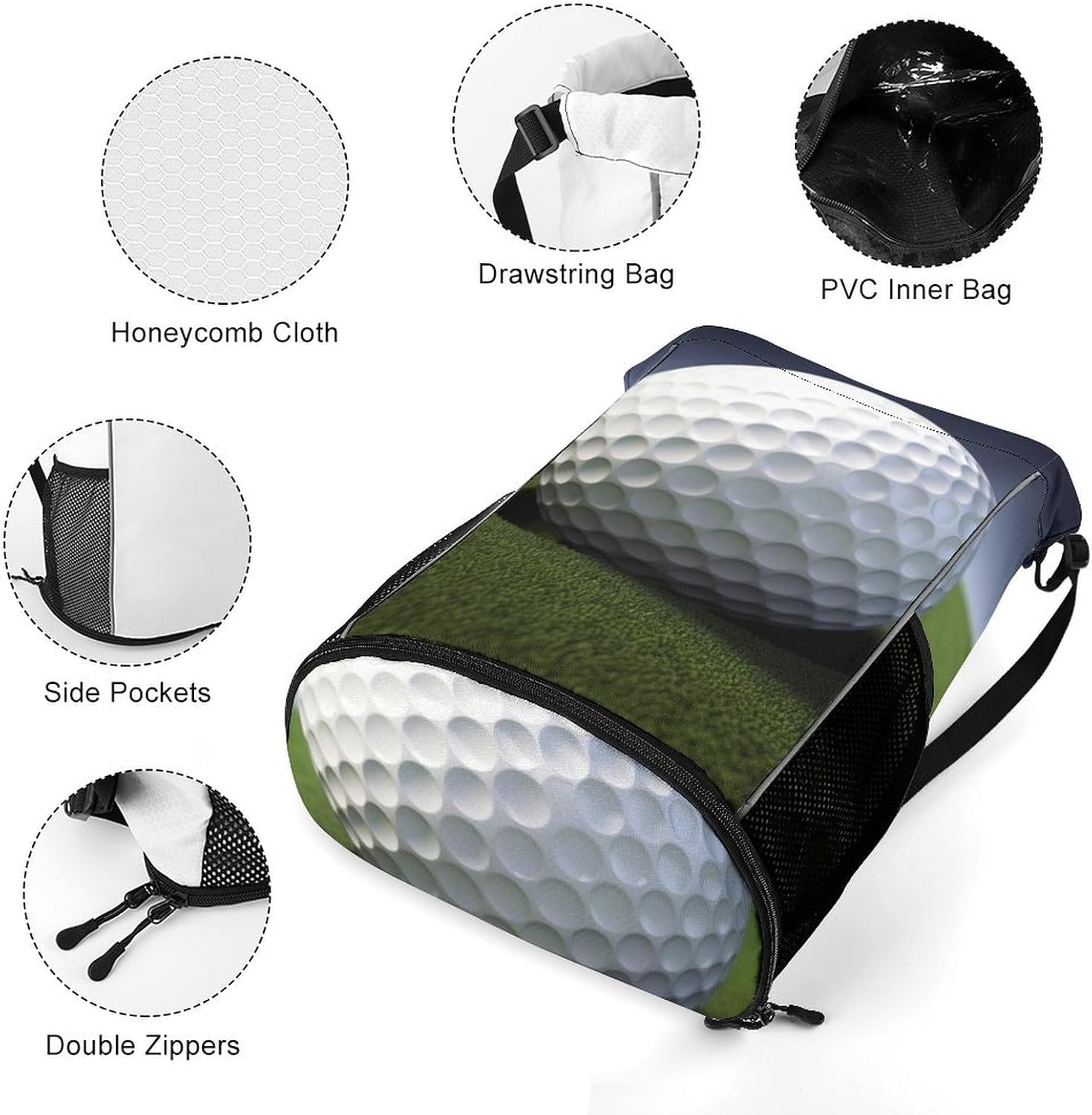 Drawstring Backpack Sports Gym Bag Resistant Sackpack Golf Ball String Bag for Women Men