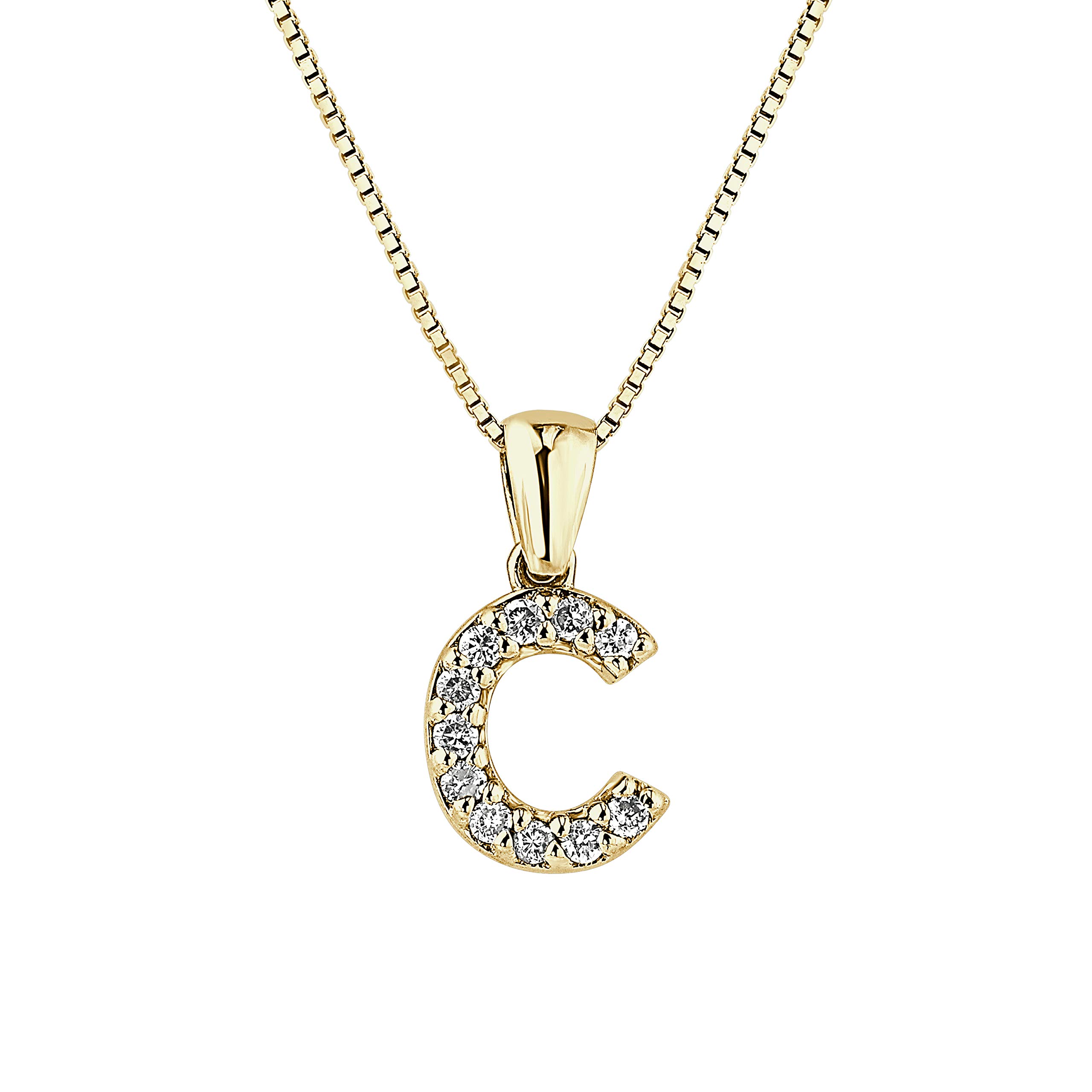 Diamond Wish 14k Gold Letter Diamond Initial Pendant Necklace