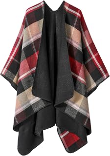 Poncho Shawl Wraps for Women, Women's Soft Warm Ponchos Sweaters Open Front Travel Poncho Cape for fall winter Spring