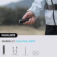 WUBEN C3 Tölthető LED Zseblámpa 1200 Lumen, IP68 Vízálló, 6 Üzemmód, USB Újratölthető Lámpa Túrázáshoz, Kempinghez, Vészhelyzetekre 7