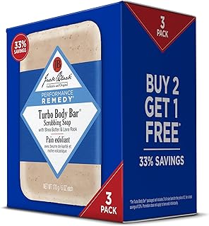 Jack Black - Turbo Body Bar Scrubbing Soap, 6 oz - Men's Soap with Blue Lotus and Lava Rock