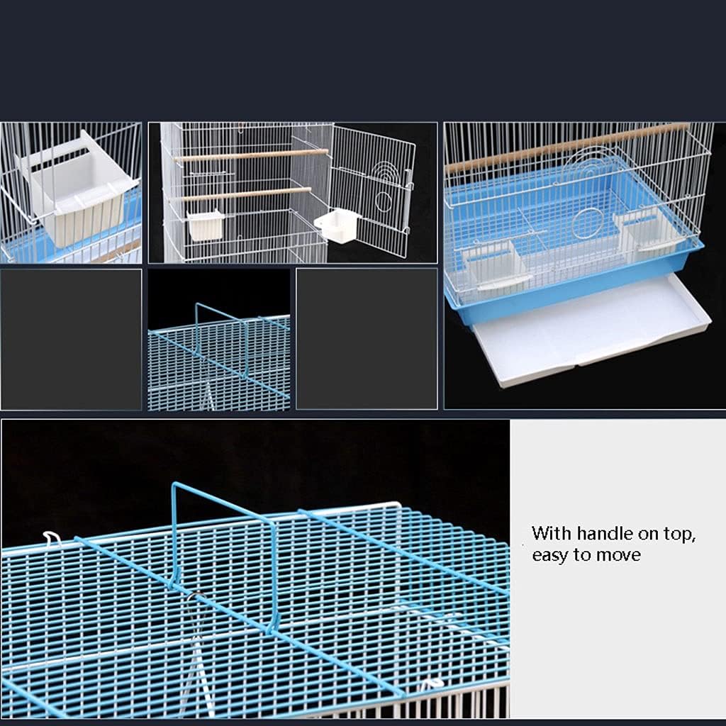 LUCBEI Bird Cage Large Parrot Cage with Feeder Stand Rod and Breeding Cage for Breeding Flocks of Birds Finches Pigeons Parakeets Pet Supplies (Color : Green, Size : D)
