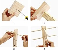 Vista 5 de TANG SONG Soporte de exhibición de lentes de madera maciza para gafas de sol, estante de exhibición de lentes de madera, escaparate doble de lino