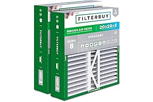 FILTERBUY 20x20x5 MERV 13 Air Filter (2-Pack)
