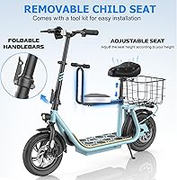 Vista 29 de Caroma Electric Scooter with Seat, Max 30 Miles Range&20MPH Speed, Peak 800/1200W Motor, Foldable Electric Scooter for Adults and Teens, Commuter E