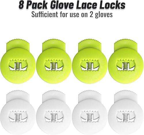 Miniatura 4 de Jomeya Cerraduras de guante, cerraduras de encaje para guantes de béisbol, paquete de 8, no requiere más nudos, ajuste universal para guantes de