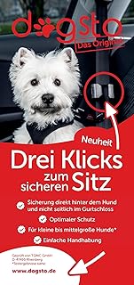 Hunde Sicherheitsgurt für jedes Auto mit mittiger Befestigung am Sicherheitsgurt - Ideale Sitzposition