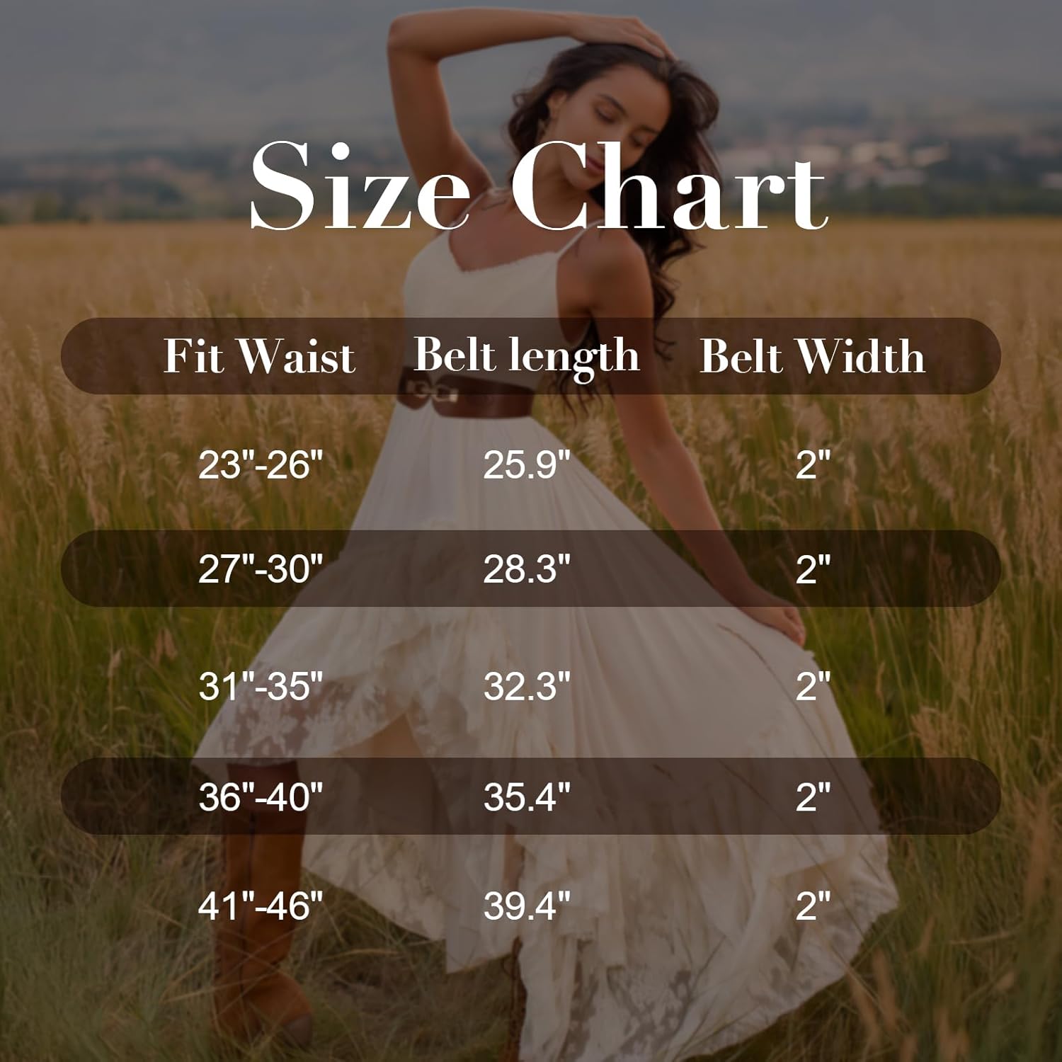 Womens Western Wide Waist Belt for Dress Vintage Stretchy Elastic Belt with Chunky Gold Buckle - Image 6