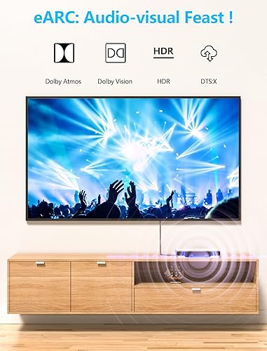 Miniatura 4 de Cable HDMI de 10 pies3M 10K 8K, cable trenzado HDMI de alta velocidad de 48 Gbps, 4K 120Hz 144Hz 8K 60Hz eARC HDR10 HDCP 2.2 2.3 cables HDMI para