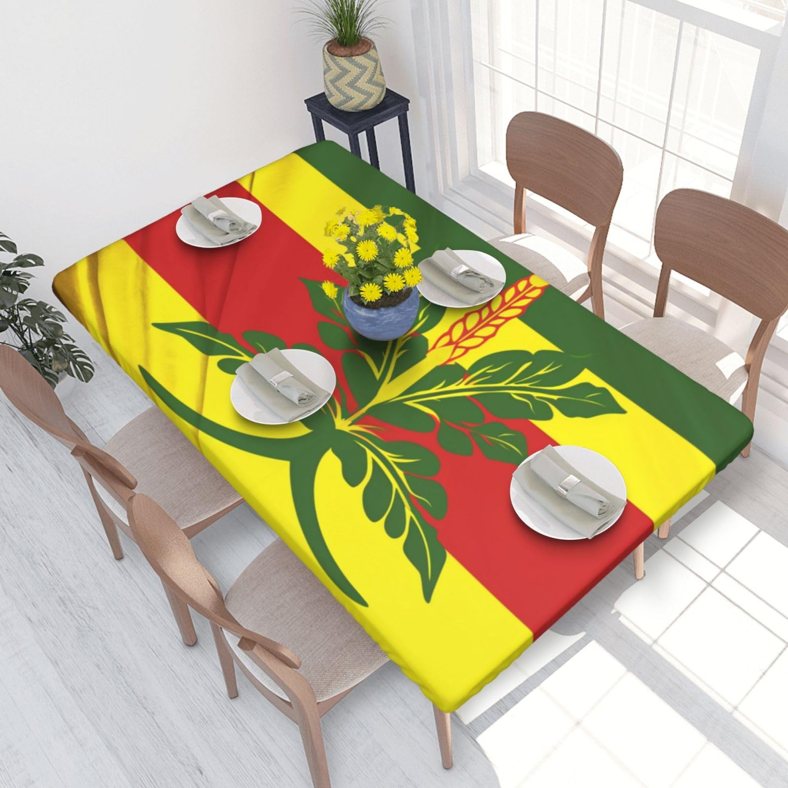 WPKJU Native Hawaiian Flag Printed Tablecloths 4ft Rectangular Table Covers Washable Polyester Decorative Table Cloth for Dining Table Picnic Wedding