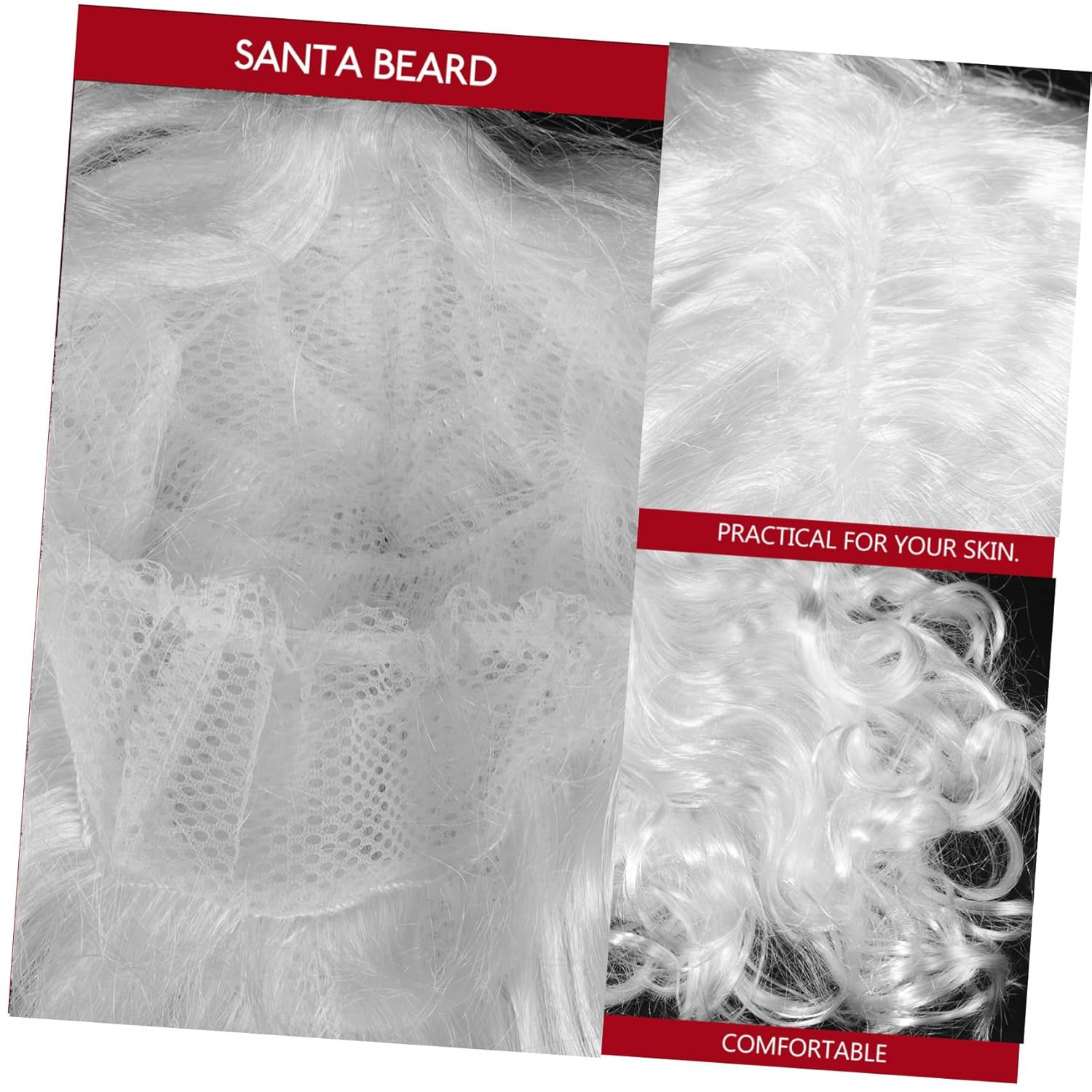 Holibanna 2pcs Santa Claus Party Accessory White Wig Beard Set Full Beard Eyebrows for Cosplay