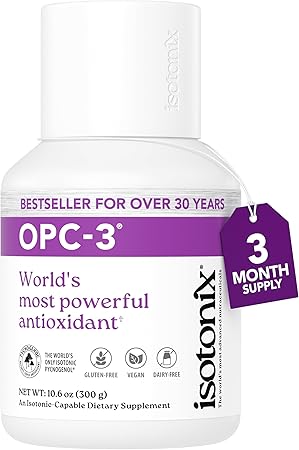 OPC-3 Isotonix - Antioxidant Supplement - Pycnogenol, Grape Seed Extracts, Bilberry, Red Wine & Pine Bark Extracts - for Heart & Circulatory Support - Isotonic, Vegan, Gluten Free - 90 Servings