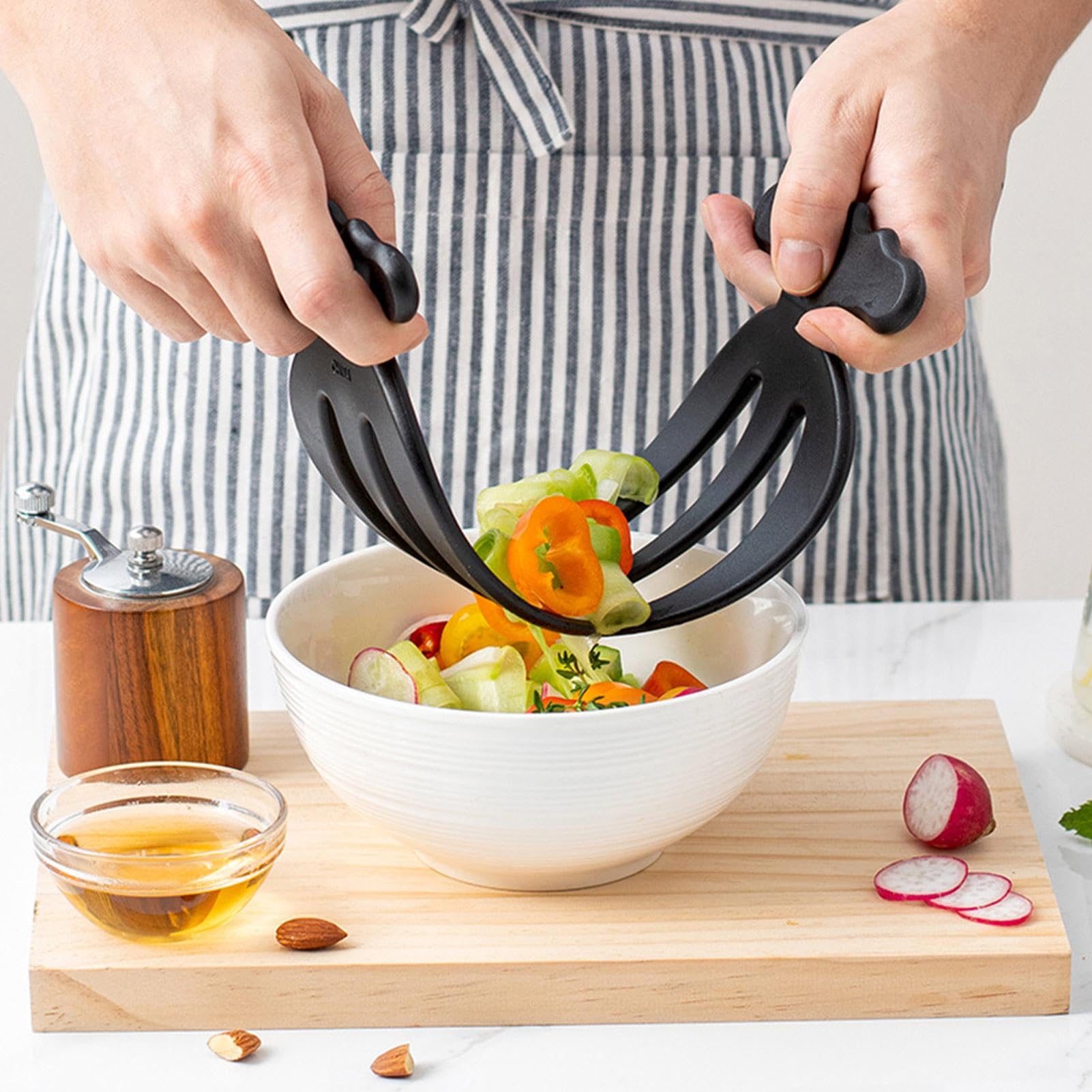 Pinze per insalate, artiglio per insalata a manico lungo