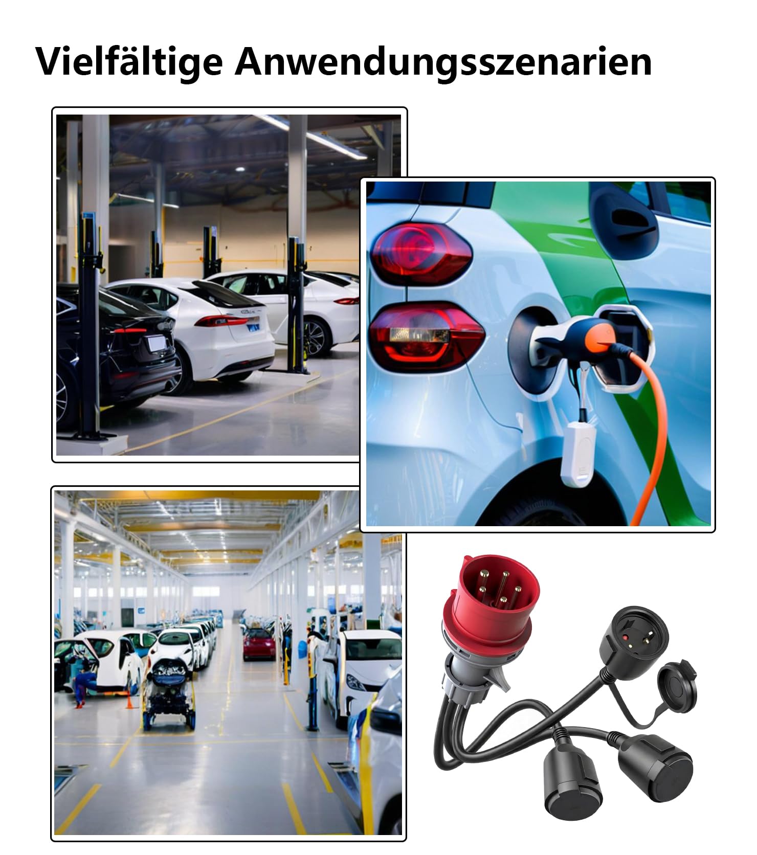 ZHEHNSA CEE Adattatore 16A distributore di corrente forte spina CEE adattatore 400V su 230V x3, campeggio con coperchio pieghevole e spina di protezione per industria,caravan, esterno