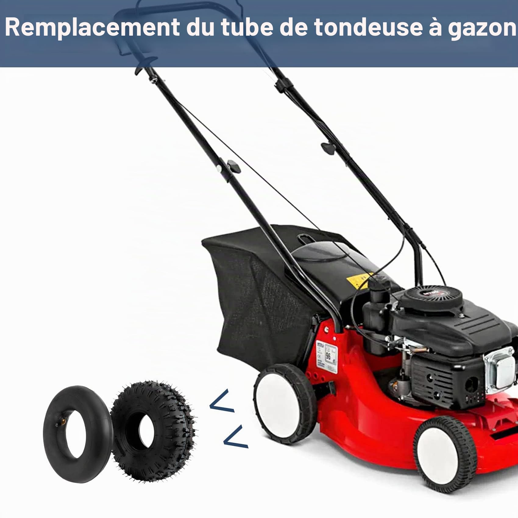 4.10-4+ Kit de pneus pour motoculteur, souffleuse à neige, tondeuse à gazon, diable, brouette, kart pour enfants et plus encore