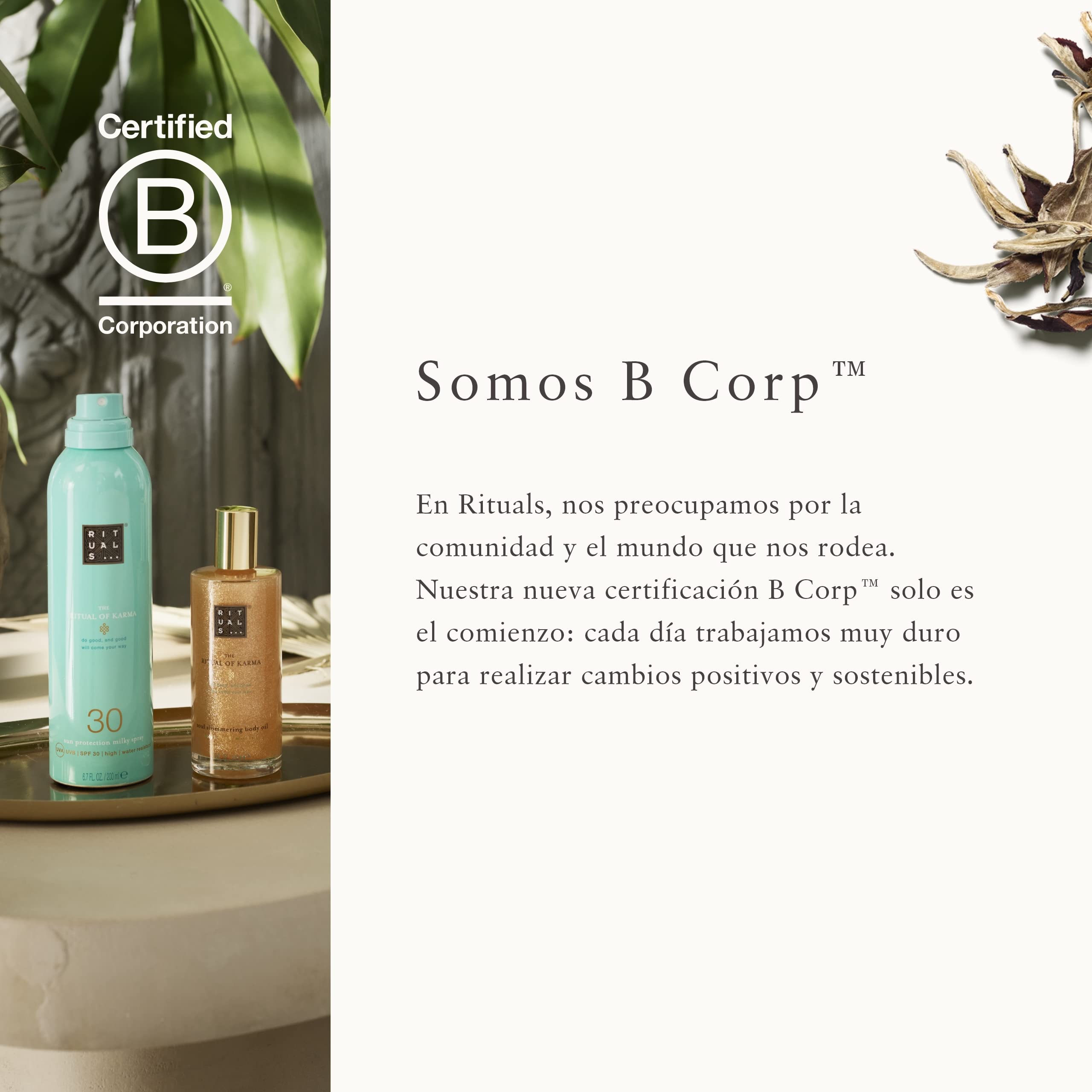Set de Regalo RITUALS Summer Duo de The Ritual of Karma, con Loto Sagrado y Té Blanco - Propiedades Calmantes y Relajantes con Crema Solar de Factor 30 y Aceite Corporal Brillante