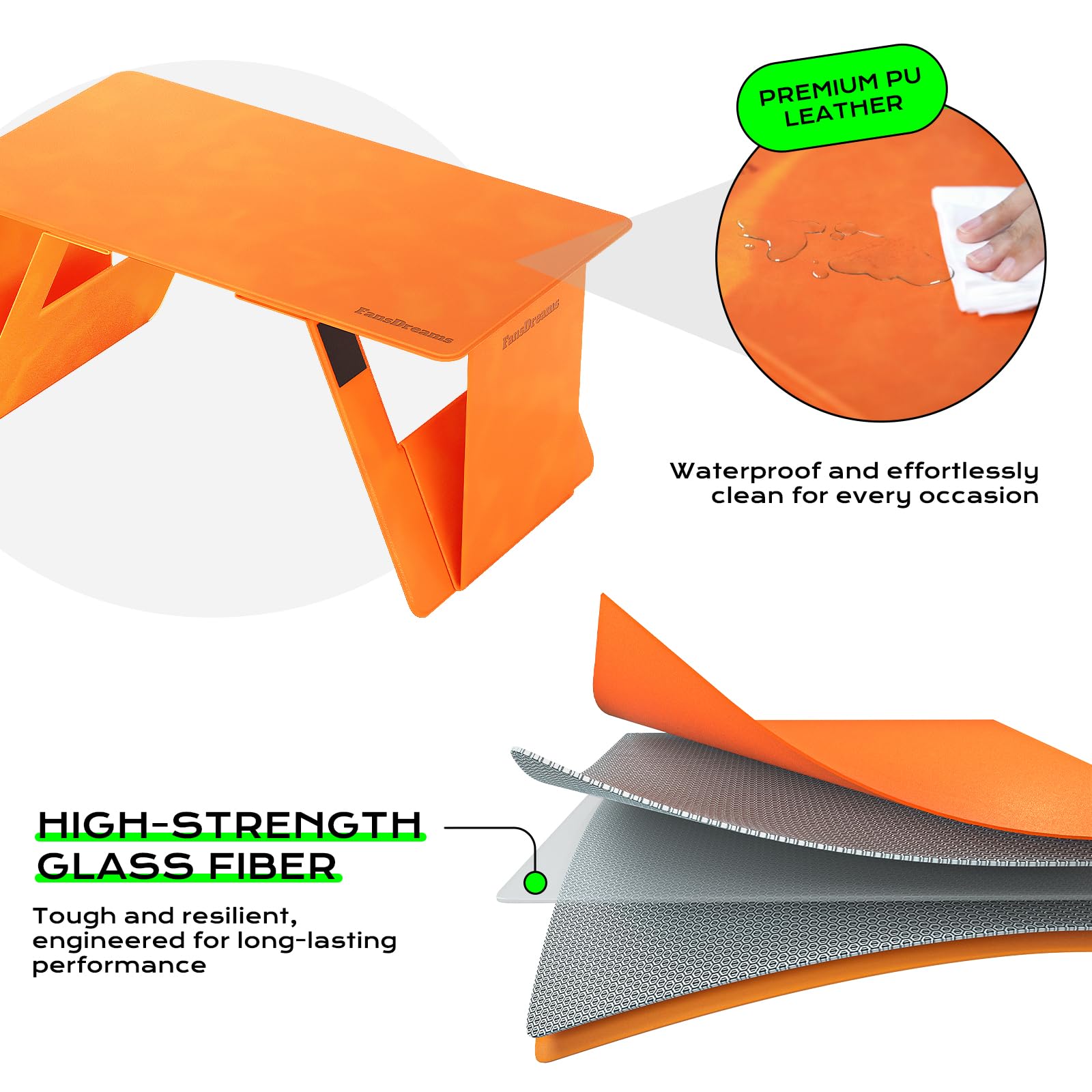 FansDreams Pi Foldable Lap Desk (Orange, Standard) : Amazon.co.uk