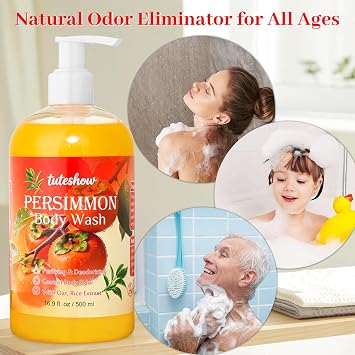 Persimmon Body Wash for Body Odor Control, Tea Tree Remedy Persimmon Soap