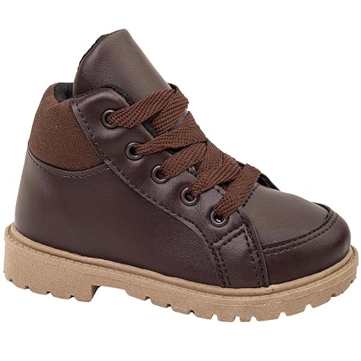 Bota Masculina Infantil Bota Coturno Masculino Infantil Kids Preto, Marrom e Mostarda